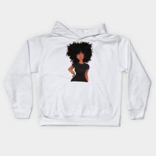 Naturally Curly Brown Skinned Woman Kids Hoodie